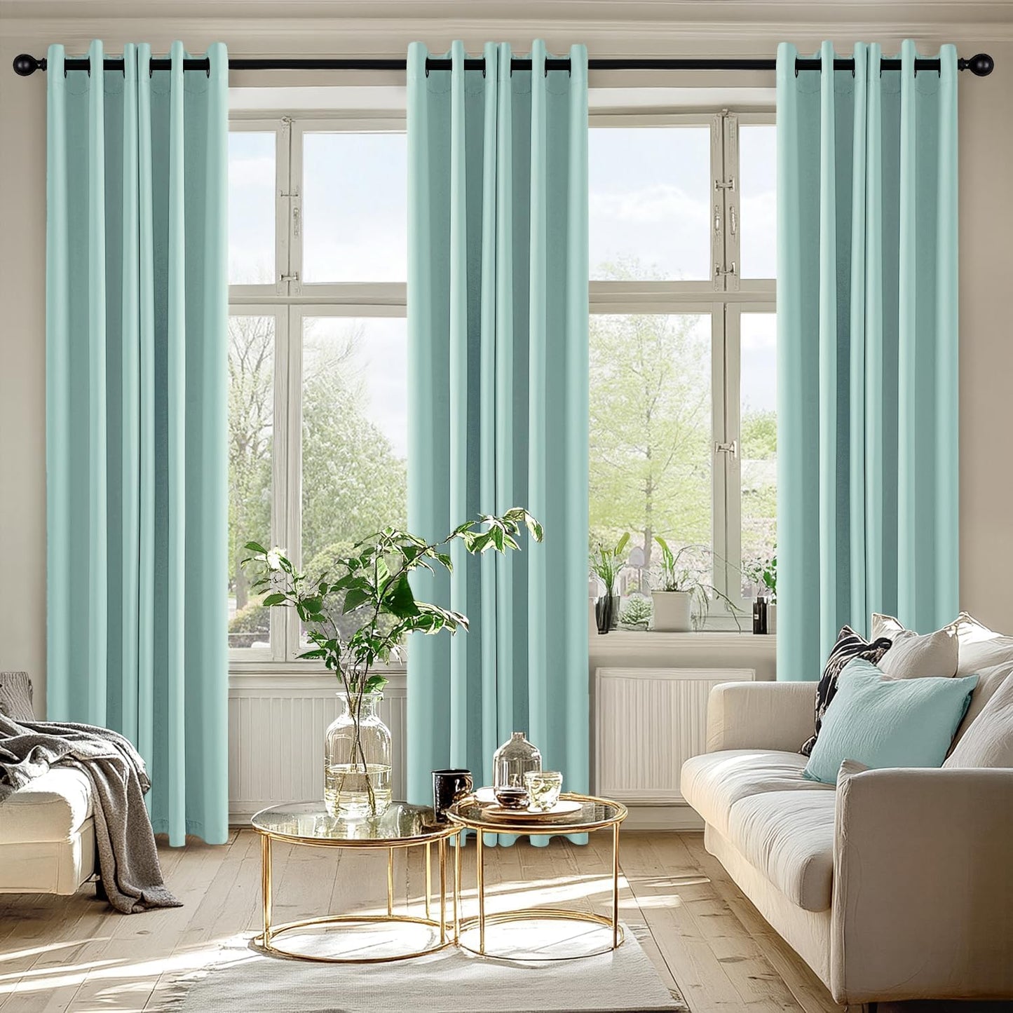 MIULEE Blackout Curtains for Bedroom Living Room 2 Panels, Thermal Insulated Room Darkening Drapes Grommet Noise Reducing Light Blocking Window Treatments 63 Inches Long 40x63 Inch Black - Colors A