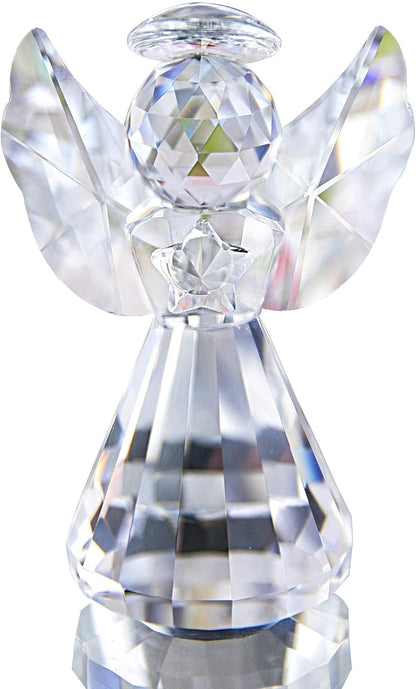 HDCRYSTALGIFTS 3.3'' Crystal Bird Figurine Collectible Art Glass Animal Figurines Table Home Decor Paperweight Valentine’s Day for Women
