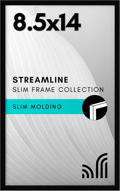 Americanflat 24x36 Poster Frame with Polished Plexiglass - Streamline Collection - Thin Border Picture Frame for Wall Display - Hanging Hardware Included - Black - Colors C