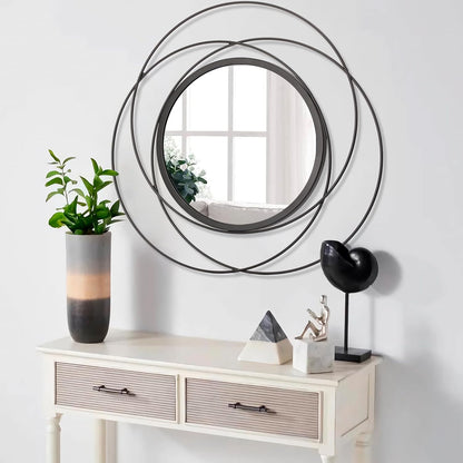 Gold Sunburst Mirrors for Wall Decorative Metal Round Art Mirrors Large Wall Decor Hanging Mirror for Bathroom Bedroom Living Room Vanity Entryway 16"