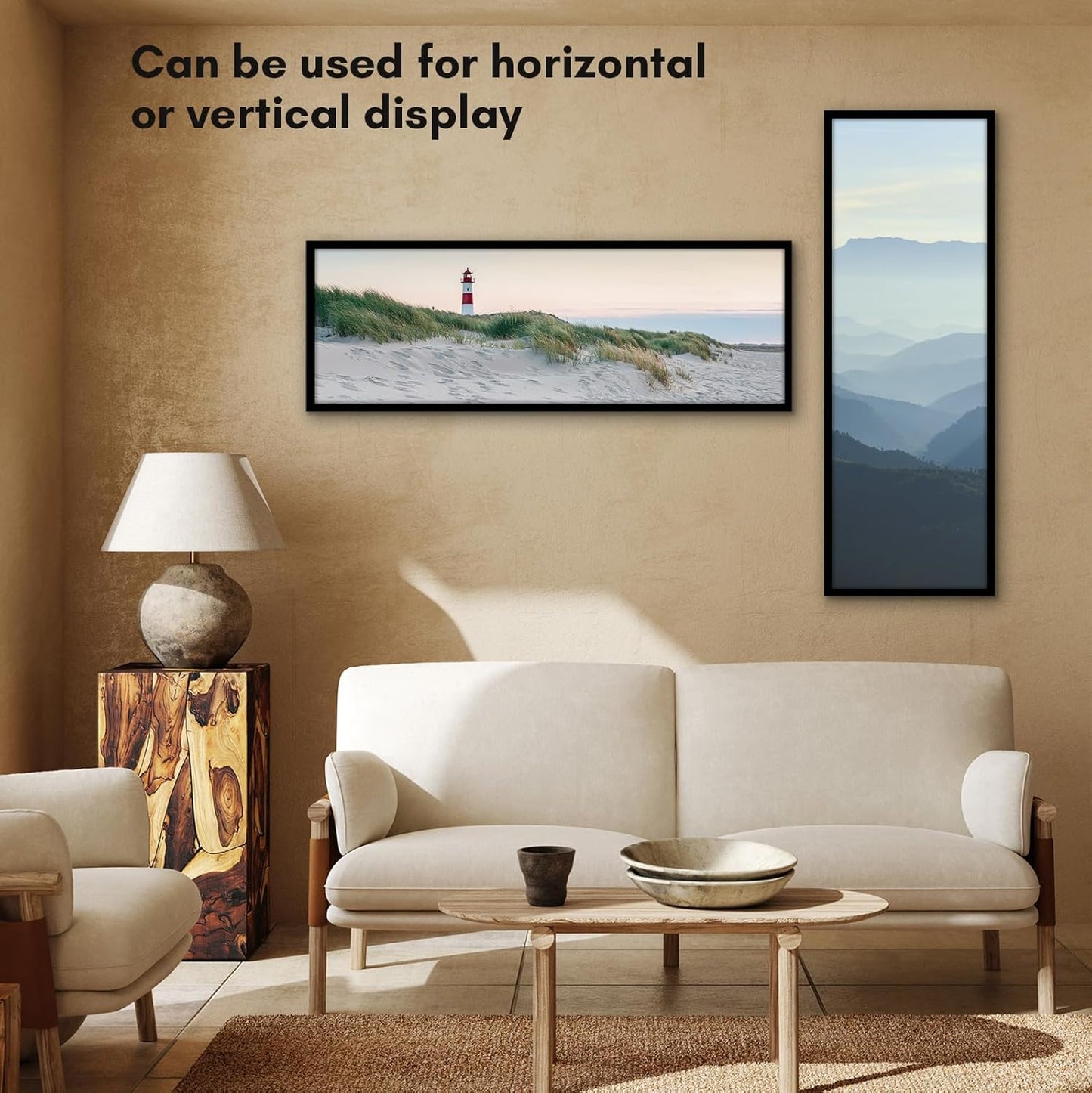 Americanflat 24x36 Poster Frame with Polished Plexiglass - Streamline Collection - Thin Border Picture Frame for Wall Display - Hanging Hardware Included - Black - Colors D