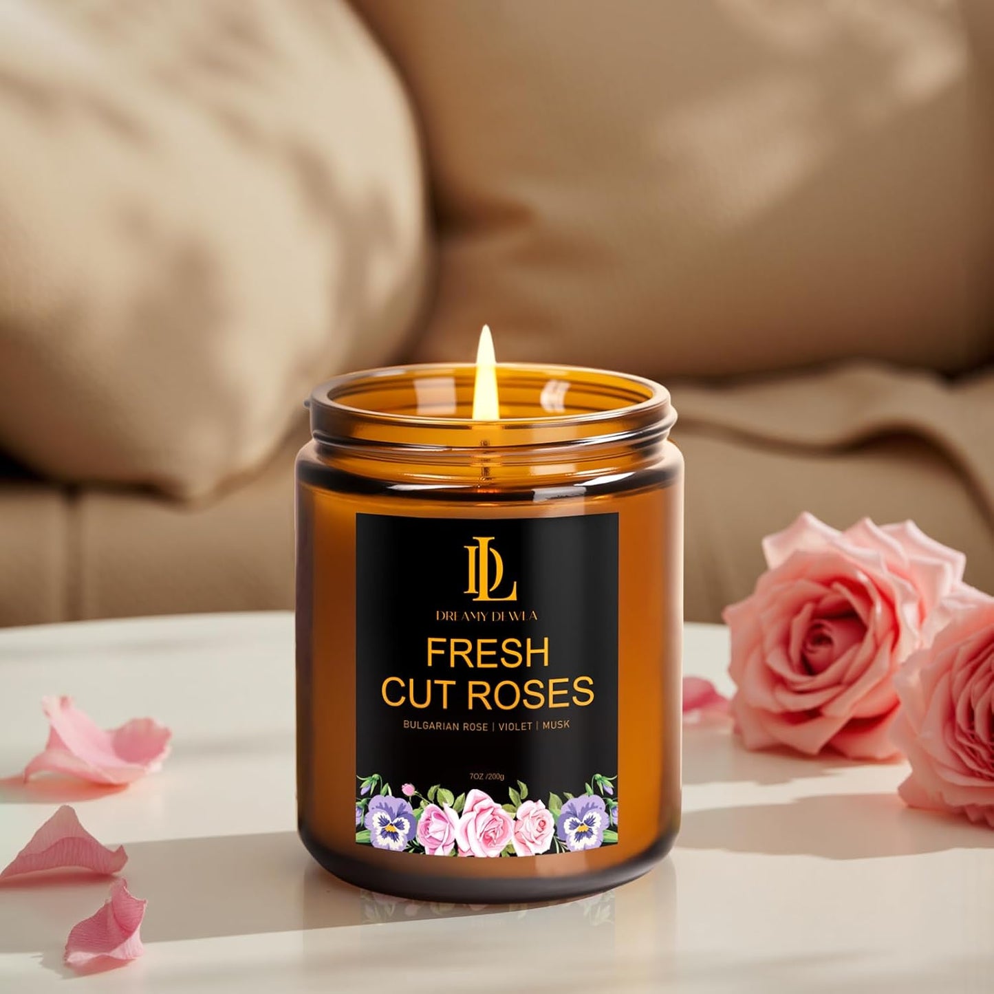 Scented Candles Set, 4 Pack Soy Candles for Home Scented, Candle Gifts for Men Women, Scents of Pineapple Cocktail/Coconut Vanilla/Pink Sands/Bahamian Breeze