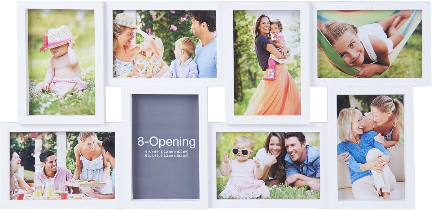 MELANNCO Collage Picture Frame for Wall, Holds 12 Photos - Six 4x6 and Six 6x4 Images, 18x23 Inch Black Plastic Frame, Hang Horizontal or Vertical, Gallery Wall Decor