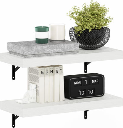 Furinno Rossi 5-Tier Wall Mount Floating Radial Corner Shelf, White