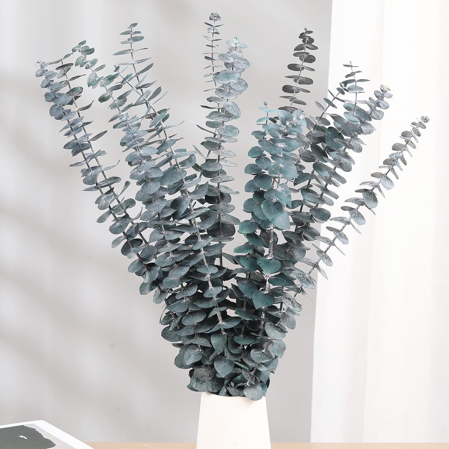 Tavkite 16 Pcs Dried Eucalyptus Stems, 17'' Natural Fresh Eucalyptus Leaves Branches Hanging for Shower, Preserved Real Plant Live Greenery for Home SPA Wall Bathroom Wedding Party Vase Decor