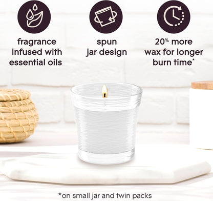 Glade 1-Wick Scented Candle Jar, Angel Whispers, Air Freshener Infused with Essential Oils, 4.08 Oz, 2 Count