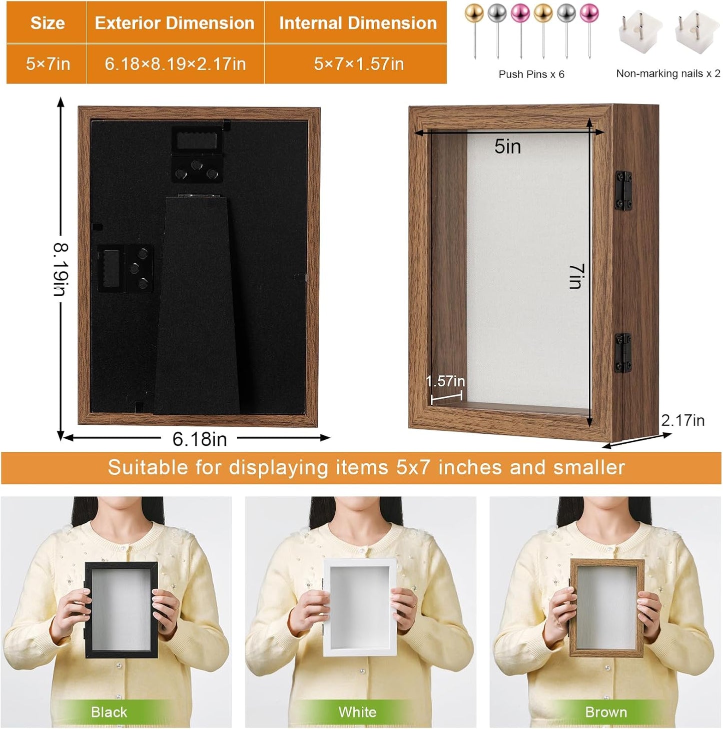 8x10 Deep Shadow Box Picture Frame Display Case with Linen Back and Stand,Real Glass Black Shadow Memory Box Frame 8x10 for Flower Baby Pet Wedding Photo Art Craft Memorial Wall Decor Gift