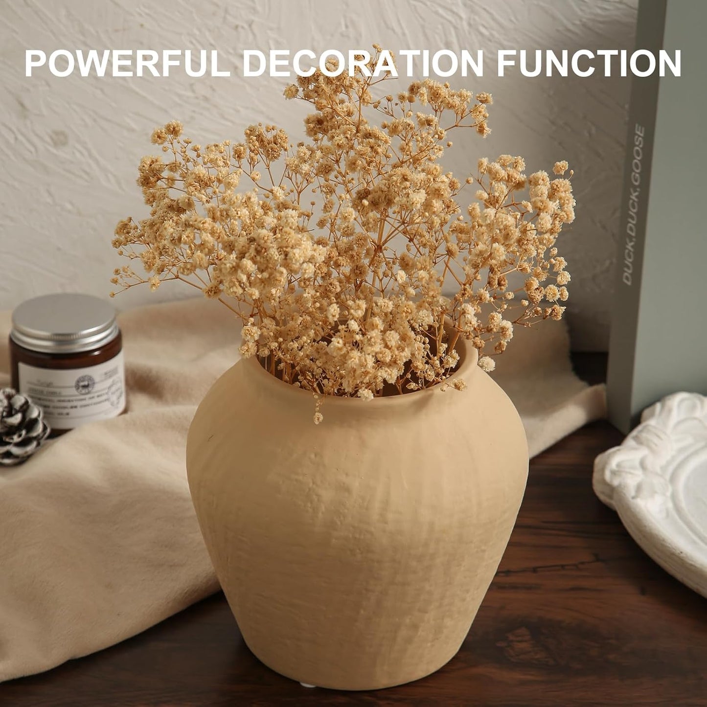 Rustic Vases for Home Decor. Ceramic Vase for Dining Table Decor. Terracotta Decorative Vase 6.1IN. ZSHLXM