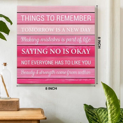 Inspirational Farmhouse Canvas Print Wall Art Decor One Small Positive Thought in the Morning Can Change Your Whole Day Sign Painting Plaque Rustic Home Decoration (8 X 8 Inches, Framed)