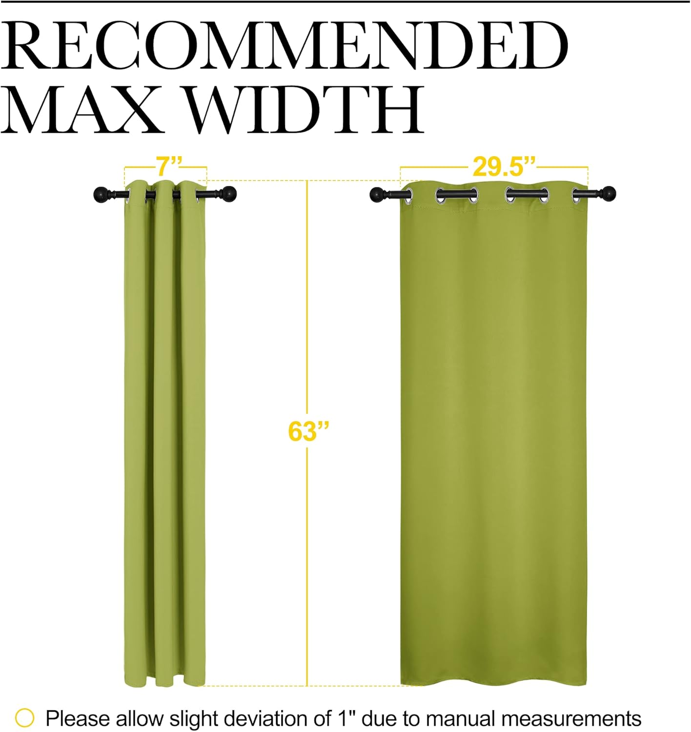 NICETOWN Halloween Pitch Black Solid Thermal Insulated Grommet Blackout Curtains/Drapes for Bedroom Window (2 Panels, 42 inches Wide by 63 inches Long, Black) - Colors B