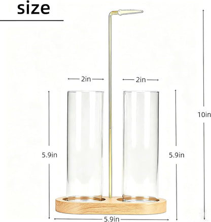 Incense Holder,2 in 1 Incense Sticks Burner Holder with Storage,Hang Upside Down Incense Holder for Sticks with Glass Ash Catcher for Meditation Yoga Spa Room Decor (Brown)