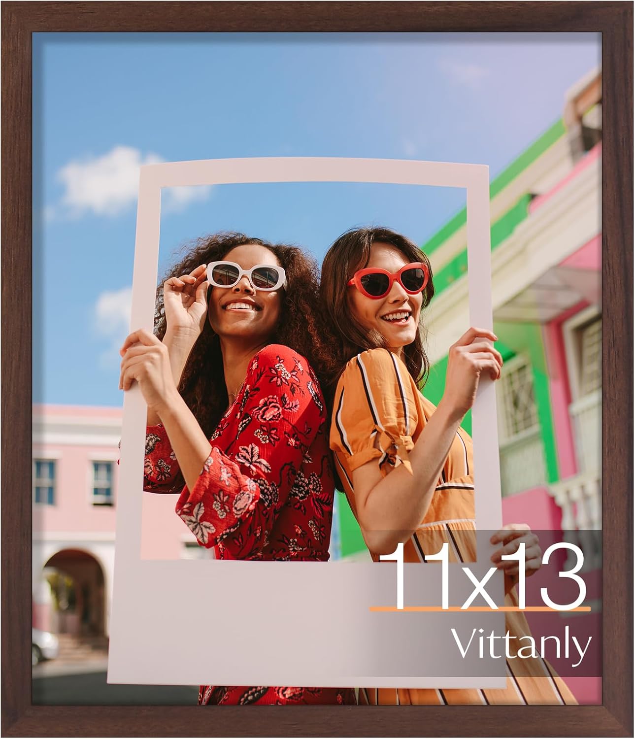 Vittanly 11x14 Picture Frame, Display Pictures 8x10 with Mat or 11x14 without Mat, Photo Frame for Wall Mounting, Black, 1 Pack - Colors B
