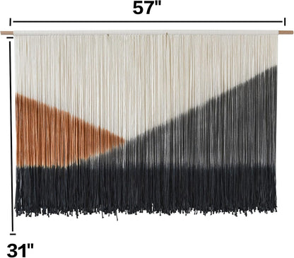 Flber Macrame Wall Hanging Macrame Wall Decor Large-Scale Tie-Dye Tapestry Living Home Room Wall Decor 57" Wx 35" L