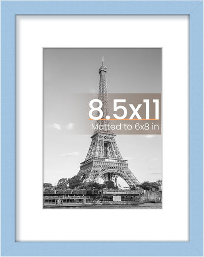 upsimples 8x10 Picture Frame, Display Pictures 5x7 with Mat or 8x10 Without Mat, Wall Hanging Photo Frame, Black, 1 Pack - Colors B