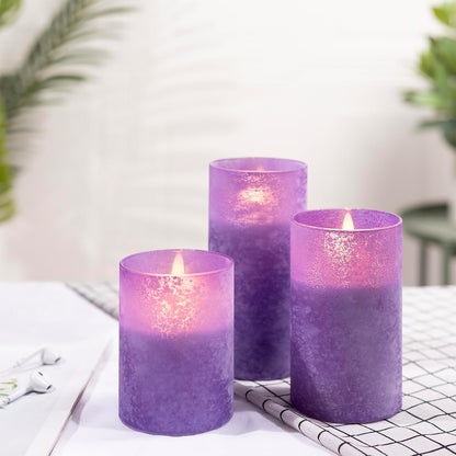 ANGELLOONG Flickering Flameless Candles, Realistic Battery Operated Candles with Remote and Timer, Set of 3 LED Candles for Room Fall Home Wedding Decor Centerpieces Table Party Valentines Decorations