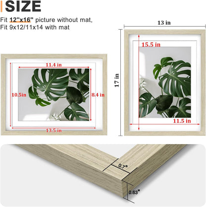 Egofine 8x10 Picture Frames Set of 4, Made of Solid Wood Covered by Plexiglass 4x6 and 5x7 with Mat or 8x10 without Mat, for Table Top Display and Wall Mounting Photo Frame Black