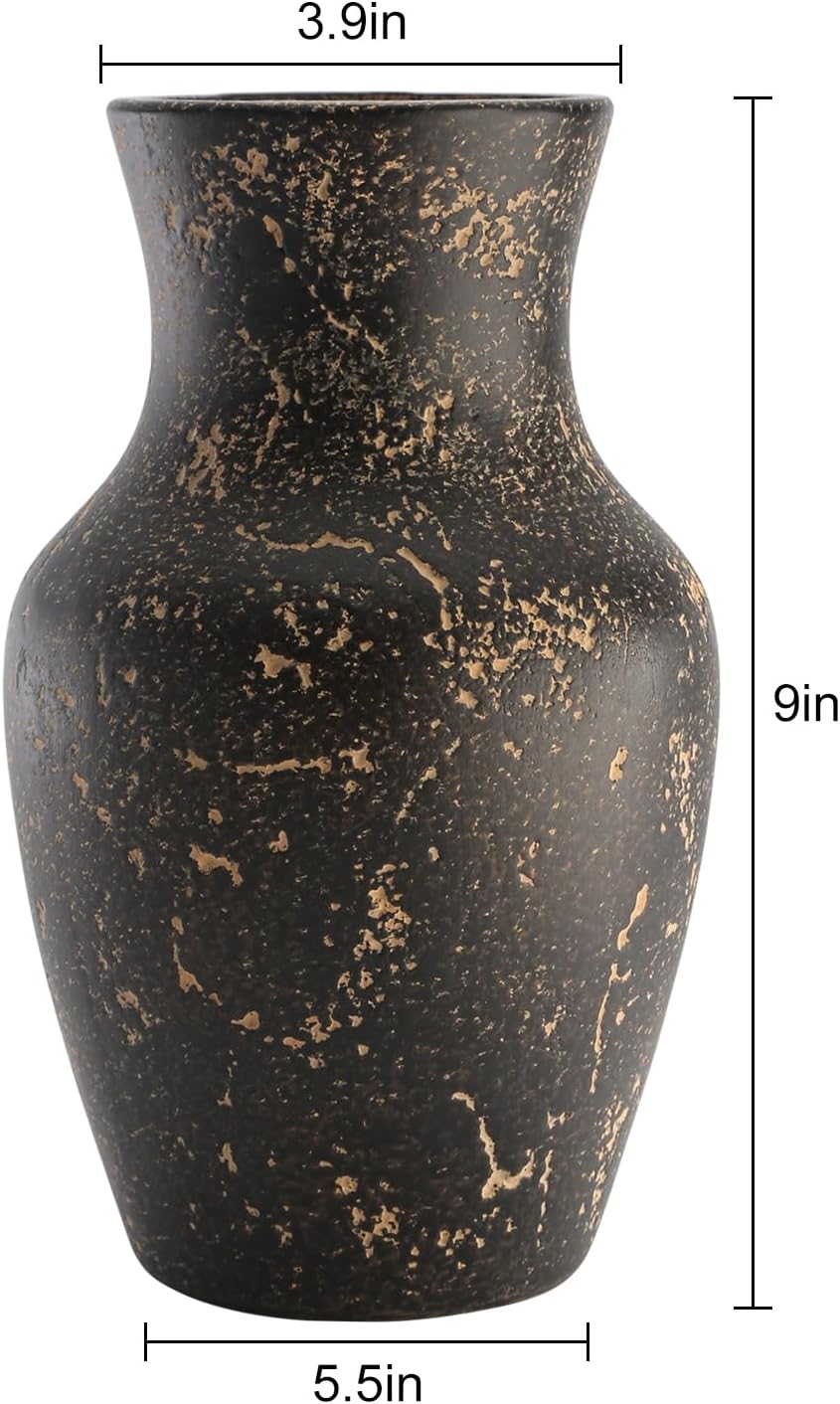 Rustic Vases for Home Decor. Ceramic Vase for Dining Table Decor. Terracotta Decorative Vase 6.1IN. ZSHLXM