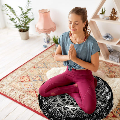 Mandala Meditation Cushion, Boho Meditation Mat, Meditation Pillows for Sitting on Floor, Cushions for Sitting in Home and Outdoor, Square Floor Pillow Cushion Seating for Yoga Accessories 22'' X 22''