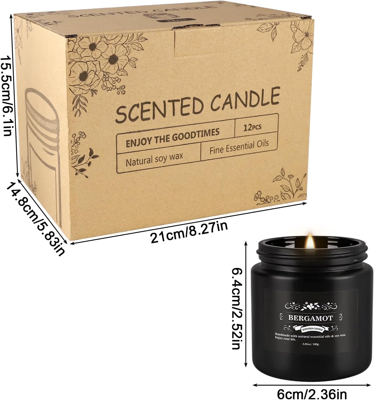 Howemon 24 Pack Scented Candles Set for Home, Relaxing Stress Relief, Aromatherapy - Natural Soy Wax and Fragrance - Gifts for Women, Mom, Best Friend, Wife, Birthday