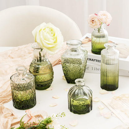 Clear Glass Bud Vase Set of 12 Pcs,Small Bud Vases in Bulk,Glass Crystal Flower Vases Table Centerpieces for Party Event Wedding Decor Baby Shower Decorations (Clear, 12 Pcs)