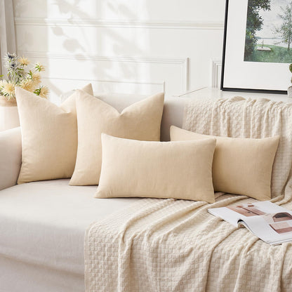 MIULEE Olive Green Couch Pillow Covers 18x18 Inch, Set of 2 Soft Chenille Decorative Square Throw Pillow Covers Farmhouse for Sofa Living Room Bed