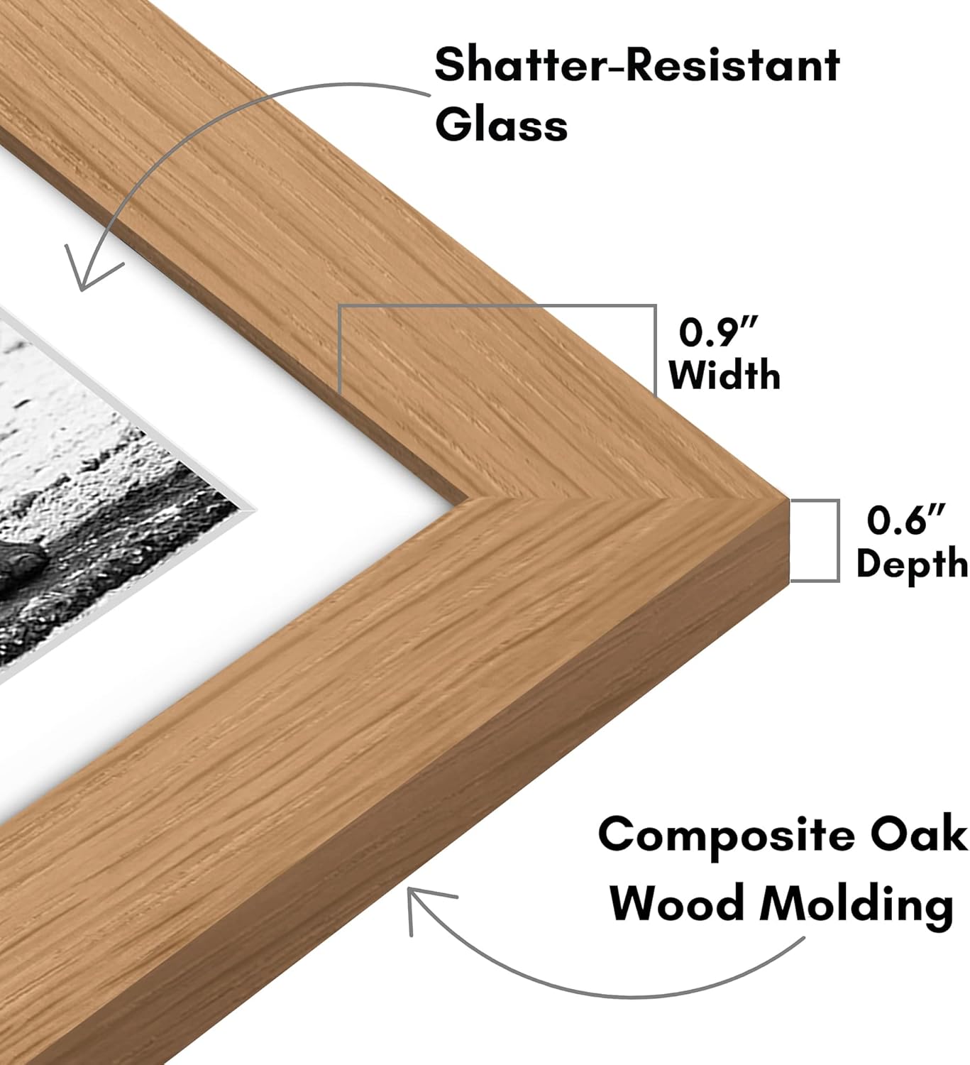 Americanflat 8x10 Picture Frame with Shatter-Resistant Glass - Use as 5x7 Frame with Mat or Display 8x10 Photo Without Mat - Signature Collection - Picture Frames for Tabletop and Wall Display - Black