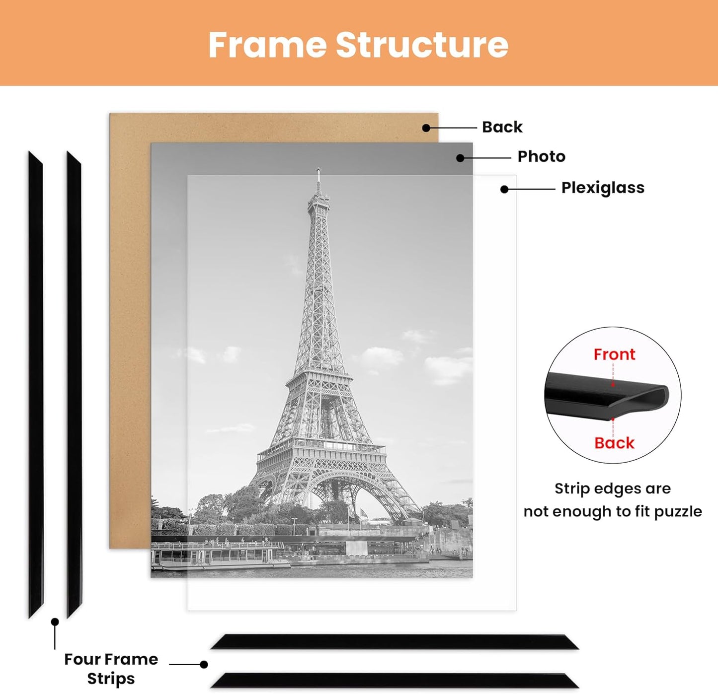 upsimples 24x36 Poster Frame Black 3 Pack, Scratch-Proof Picture Frames 24 x 36 for Photo Gallery - Slide-In Strips, Horizontal or Vertical Wall Mounting