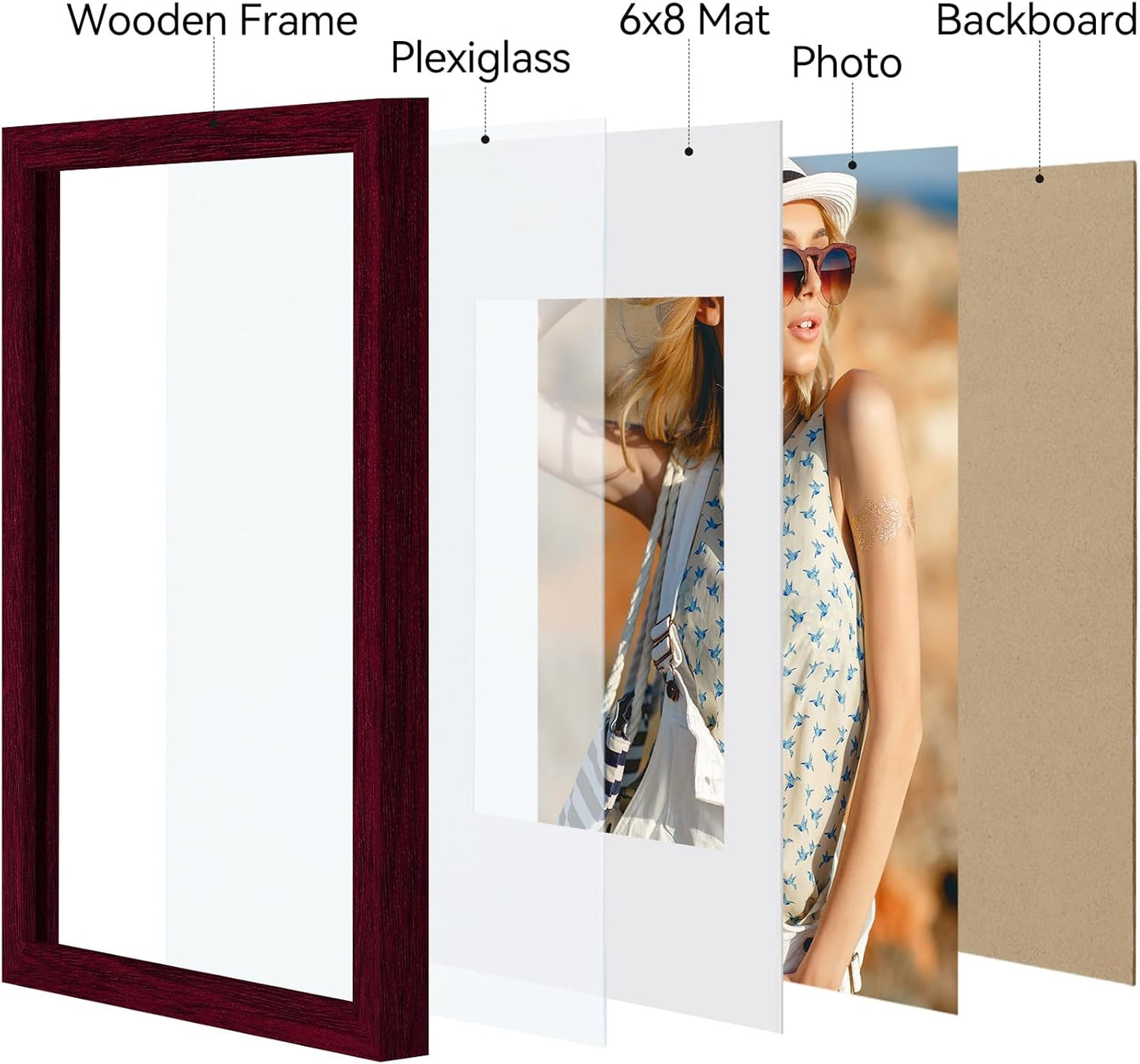 Vittanly 11x14 Picture Frame, Display Pictures 8x10 with Mat or 11x14 without Mat, Photo Frame for Wall Mounting, Black, 1 Pack - Colors B