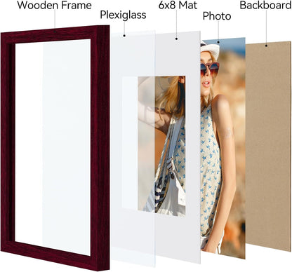 Vittanly 11x14 Picture Frame, Display Pictures 8x10 with Mat or 11x14 without Mat, Photo Frame for Wall Mounting, Black, 1 Pack - Colors B