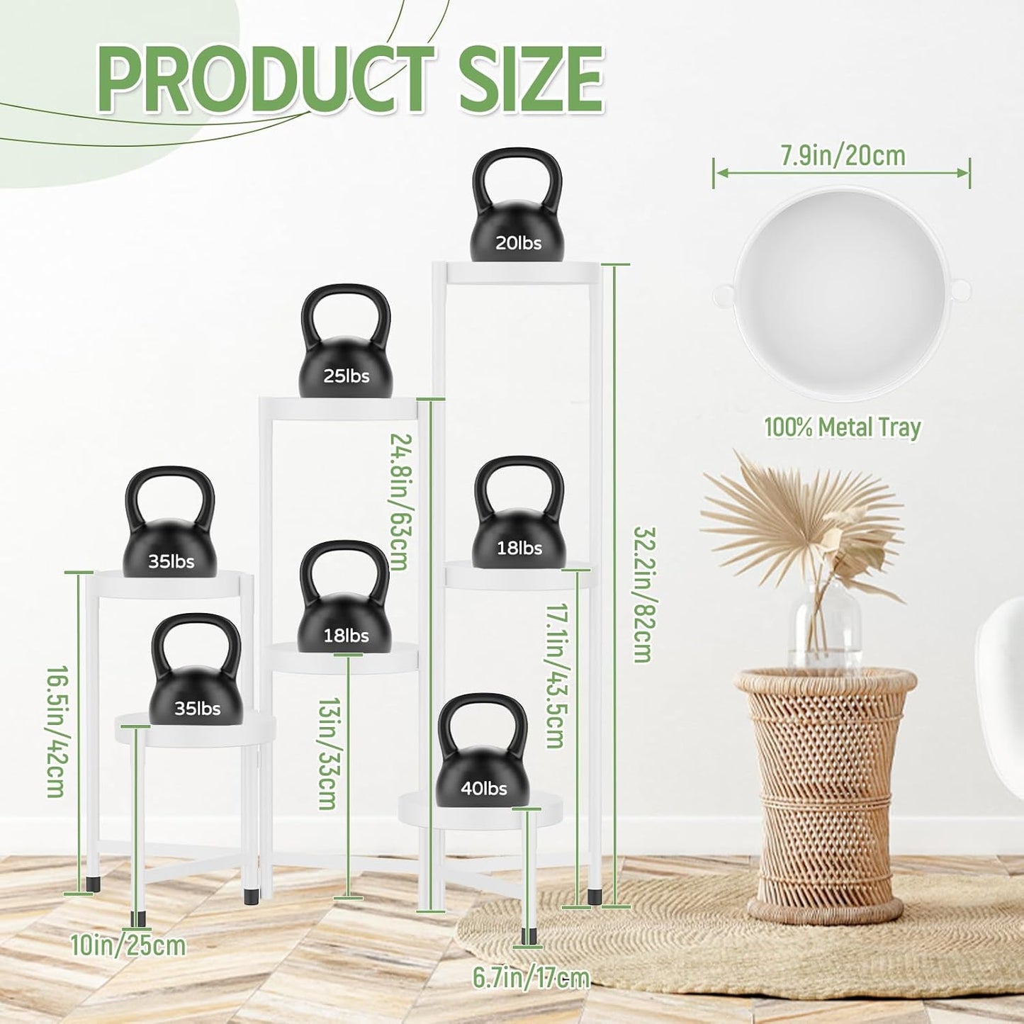 iDavosic.ly Plant Stand Indoor Outdoor, 5 Tier Corner Metal Flower Display Holder Shelf, Folding Tall Orchid Rack for Patio Balcony Porch Garden Living Room House, Black
