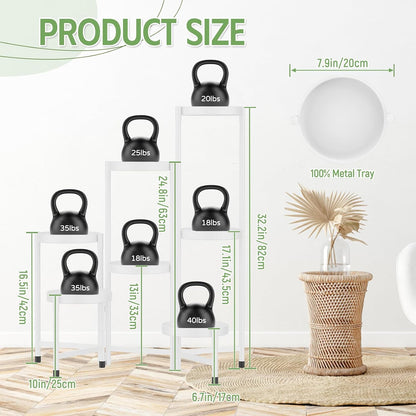 iDavosic.ly Plant Stand Indoor Outdoor, 5 Tier Corner Metal Flower Display Holder Shelf, Folding Tall Orchid Rack for Patio Balcony Porch Garden Living Room House, Black