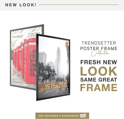 MCS Trendsetter 24x36 Poster Frame Black High-Gloss, Vertical & Horizontal Wall Hanging Large Picture Frame for Photos, Posters & Art Prints (1-Pack)