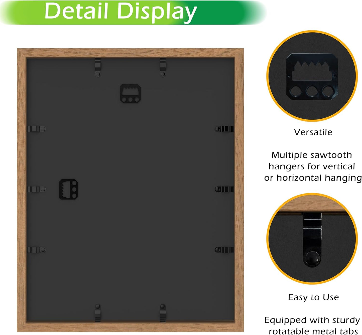FrameWorks 11” x 14” Dark Oak Wooden Shadow Box Frame – Display Case with Soft Felt Back, Memory Box with Tempered Glass, Display Box with Elegant White Ball Push Pins, Wooden Flower Box
