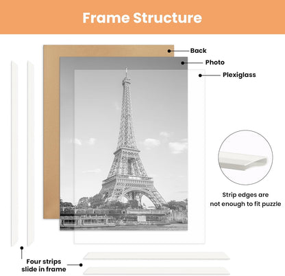 upsimples 24x36 Poster Frame Black 3 Pack, Scratch-Proof Picture Frames 24 x 36 for Photo Gallery - Slide-In Strips, Horizontal or Vertical Wall Mounting