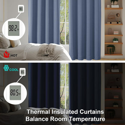 Simplebrand Ava Sage Green Blackout Curtains for Bedroom 63 Inch Length 2 Panels Set, Solid Thermal Insulated Energy Saving Rod Pocket Window Treatment Curtains Blackout Drapes, W40 x L63 Inch, Sage - Colors C