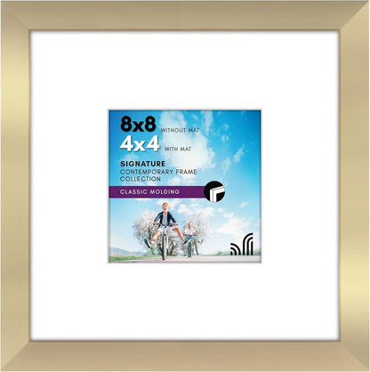Americanflat 8x10 Picture Frame with Shatter-Resistant Glass - Use as 5x7 Frame with Mat or Display 8x10 Photo Without Mat - Signature Collection - Picture Frames for Tabletop and Wall Display - Black