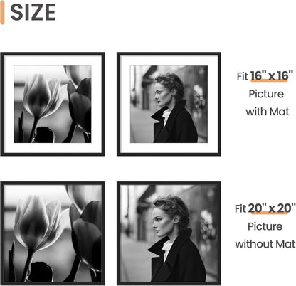 upsimples 8x10 Picture Frame, Display Pictures 5x7 with Mat or 8x10 Without Mat, Wall Hanging Photo Frame, Black, 1 Pack - Colors B