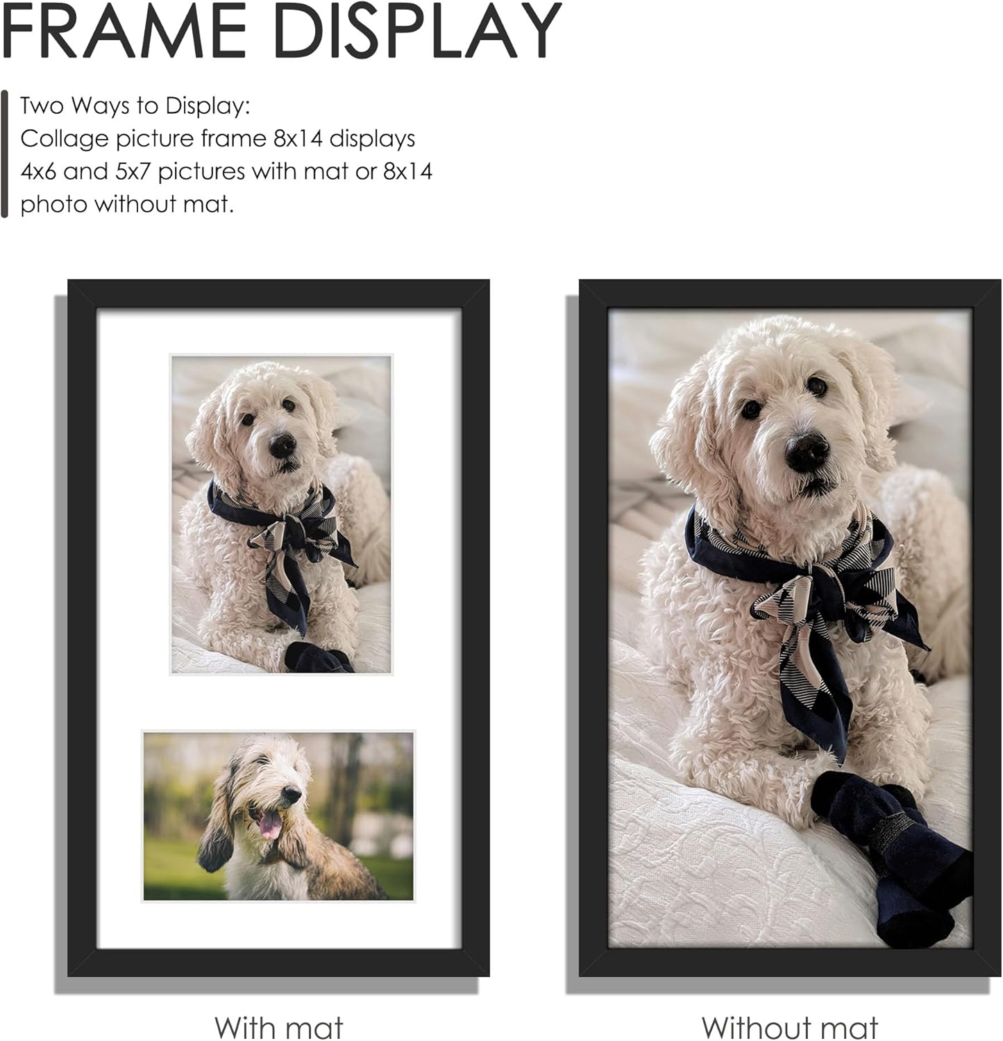 DUENPY 14x26 Collage Picture Frame 4x6 Collage Picture Frame Displays Twelve 4x6 inch Photos Available Horizontal Wall Mounting Display and Vertical Black - Colors B
