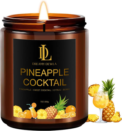 Scented Candles Set, 4 Pack Soy Candles for Home Scented, Candle Gifts for Men Women, Scents of Pineapple Cocktail/Coconut Vanilla/Pink Sands/Bahamian Breeze