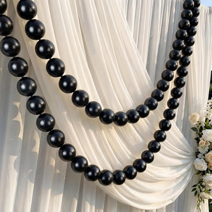 Canlierr 2 Pcs 5.6ft Wedding Giant Pearl Garland Decorations Large Faux Bead Garland with Hook for Ceremony Photo Booth Outdoor Proposal Scene Garden Beach Party Decor(Ivory White,25mm,Simple)