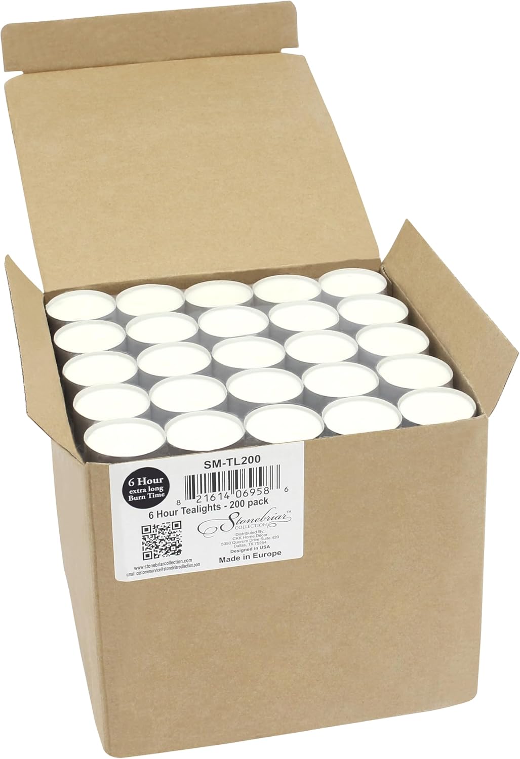 Stonebriar Unscented Long Burning White Tealight Candles, Bulk Pack, 6-7 Hour Burn Time, Smokeless Tealights for Parties, Weddings, Home, 100 Count