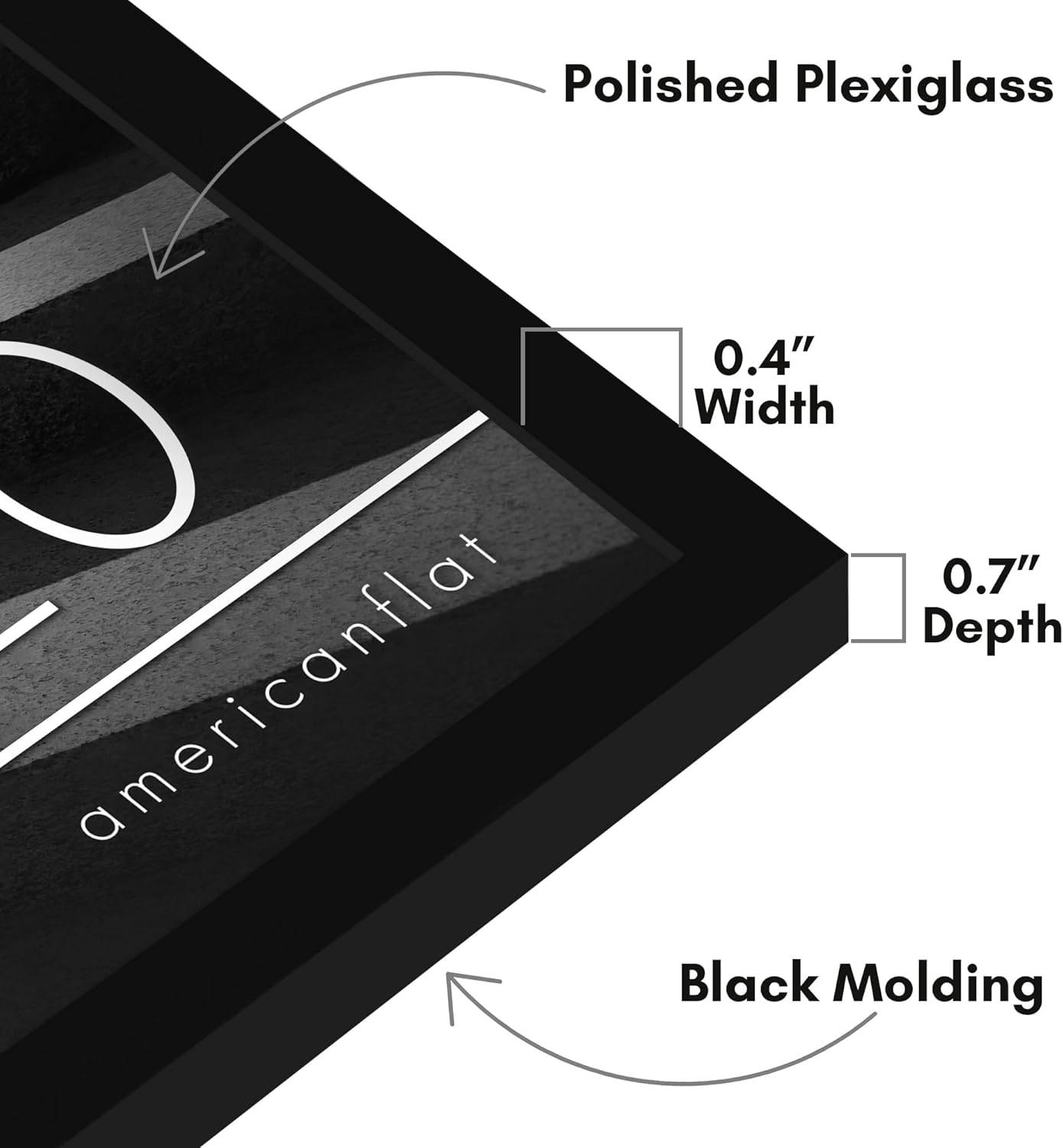 Americanflat 24x36 Poster Frame with Polished Plexiglass - Streamline Collection - Thin Border Picture Frame for Wall Display - Hanging Hardware Included - Black - Colors A