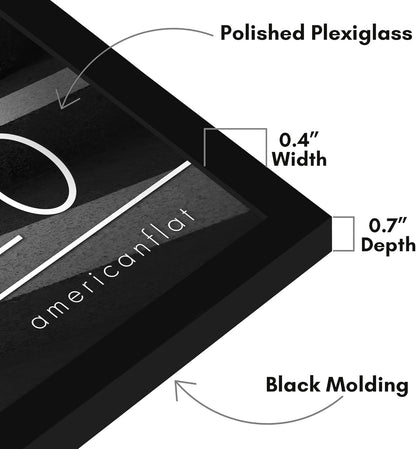 Americanflat 24x36 Poster Frame with Polished Plexiglass - Streamline Collection - Thin Border Picture Frame for Wall Display - Hanging Hardware Included - Black - Colors A