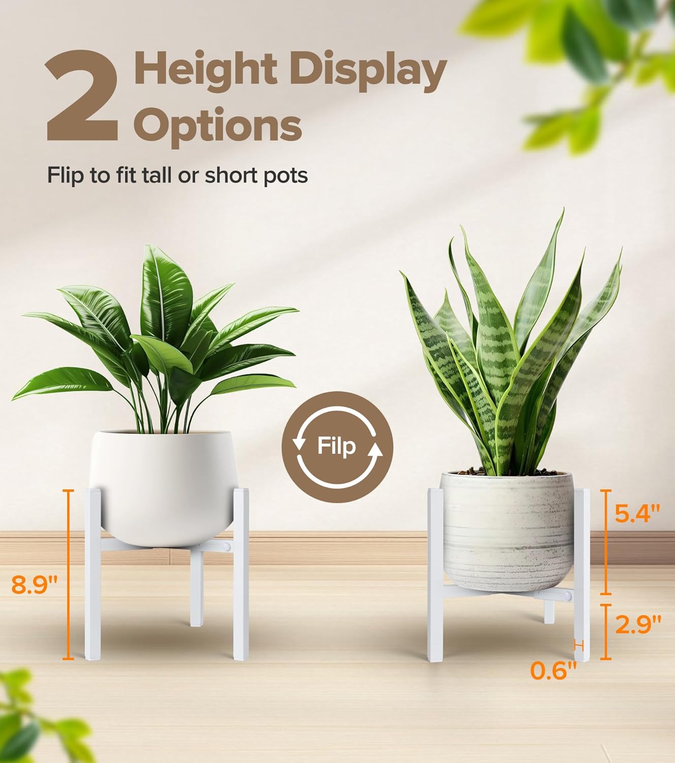 Plant Stand Indoor Adjustable, Metal Modern Indoor Plant Stand, Heavy Duty Plant Stands Outdoor Corner, Stable Plant Holder, Fits 8 to 12 Inches Pots, Black, 1 Pack, Pot & Plant Not Included