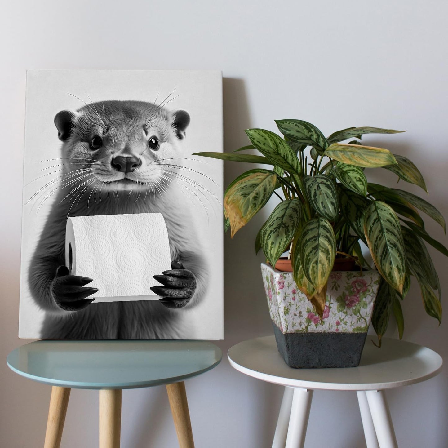 DIHSIEG 12x16 Canvas Wall Art funny bathroom wall art Print Poster Vintage Poster Frameless Floral Can be hung on the Wall Heal Your Heart poster Wall Art Canvas