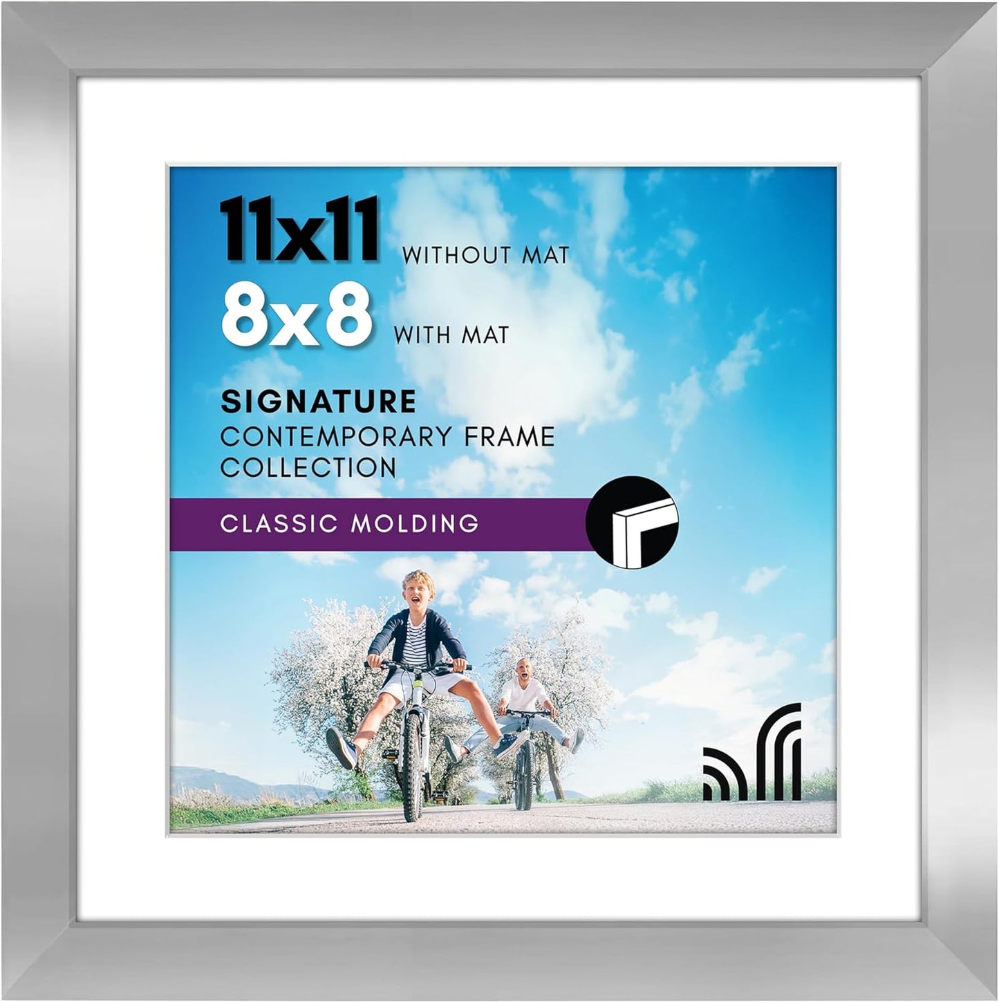 Americanflat 8x10 Picture Frame with Shatter-Resistant Glass - Use as 5x7 Frame with Mat or Display 8x10 Photo Without Mat - Signature Collection - Picture Frames for Tabletop and Wall Display - Black