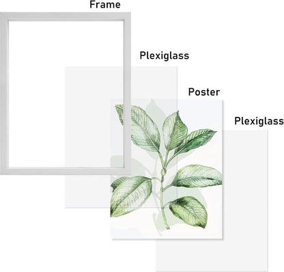 CORE ART 8x10 Floating Picture Frame,Double Plexglass Floating Frame for 5x7,4x6 Pictures,Wall or Tabletop Display,Black