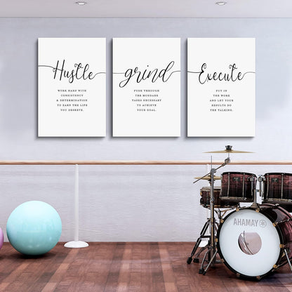 Inspirational Canvas Painting Wall Art -EPHANY ART,Mindset Quotes Prints, Success Framed Entrepreneur Poster Positive Quotes Wall Poster for Home Office Workplace (M-3pcs,12x16inchx3pcs)