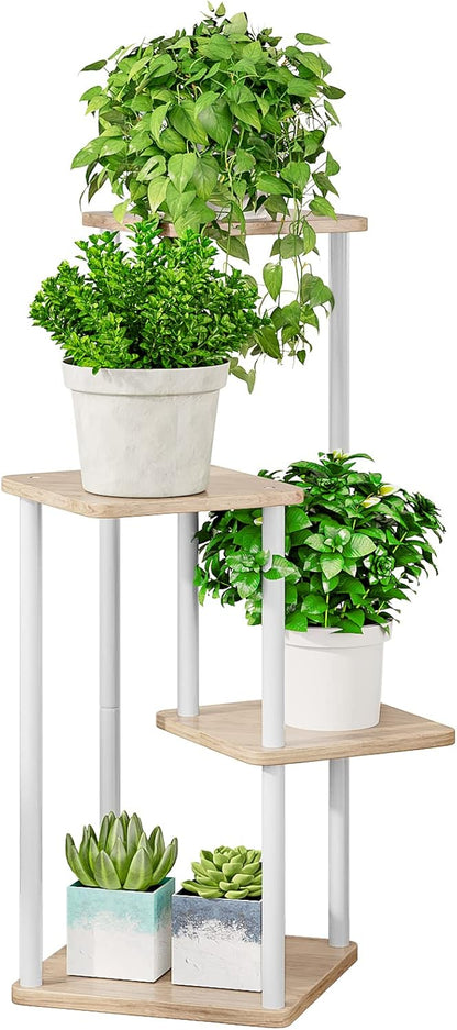 AZERPIAN Plant Stand 5 Tier Indoor Metal Flower Shelf for Multiple Plants Corner Tall Flower Holders for Patio Garden Living Room Balcony Bedroom, Black (5 Tier-Black)