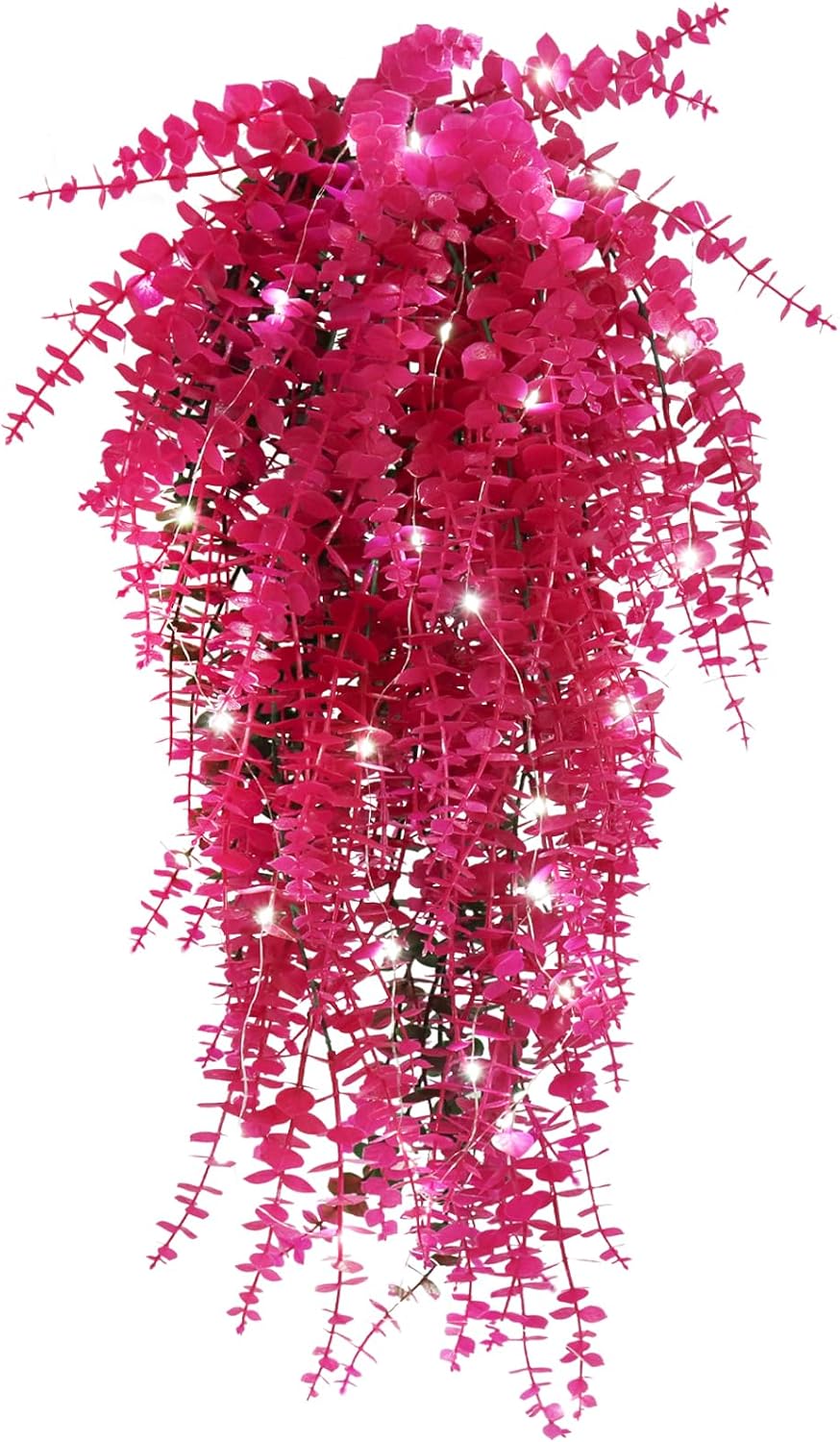 RECUTMS Artificial Hanging Plants Fake Hanging Plant Faux Eucalyptus Leaf Greenery Vine Outdoor UV Resistant Plastic Plants Home Garden Wedding Party Indoor Outdoor Decorations(White)